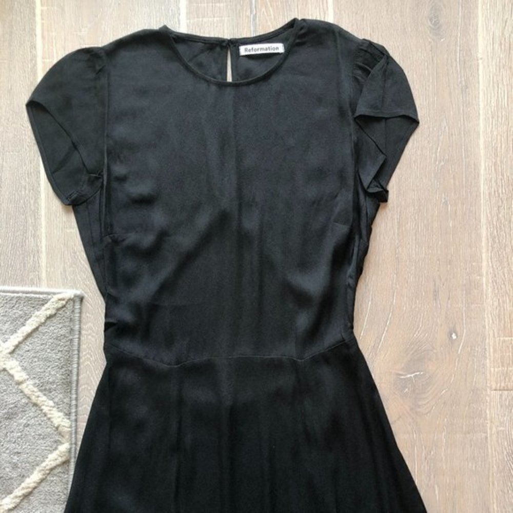 🖤New Reformation Gavin Dress in Black - Picture 6 of 7